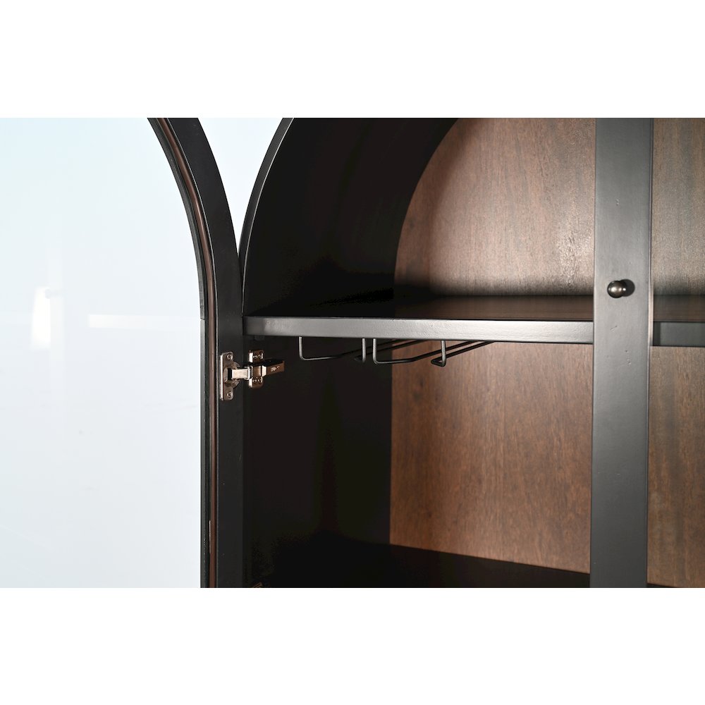 Arched Wine Bar Cabinet, Black Magic. Picture 7