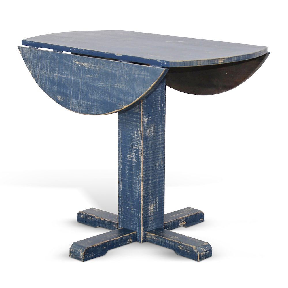 Ocean Blue Drop Leaf Table. Picture 1