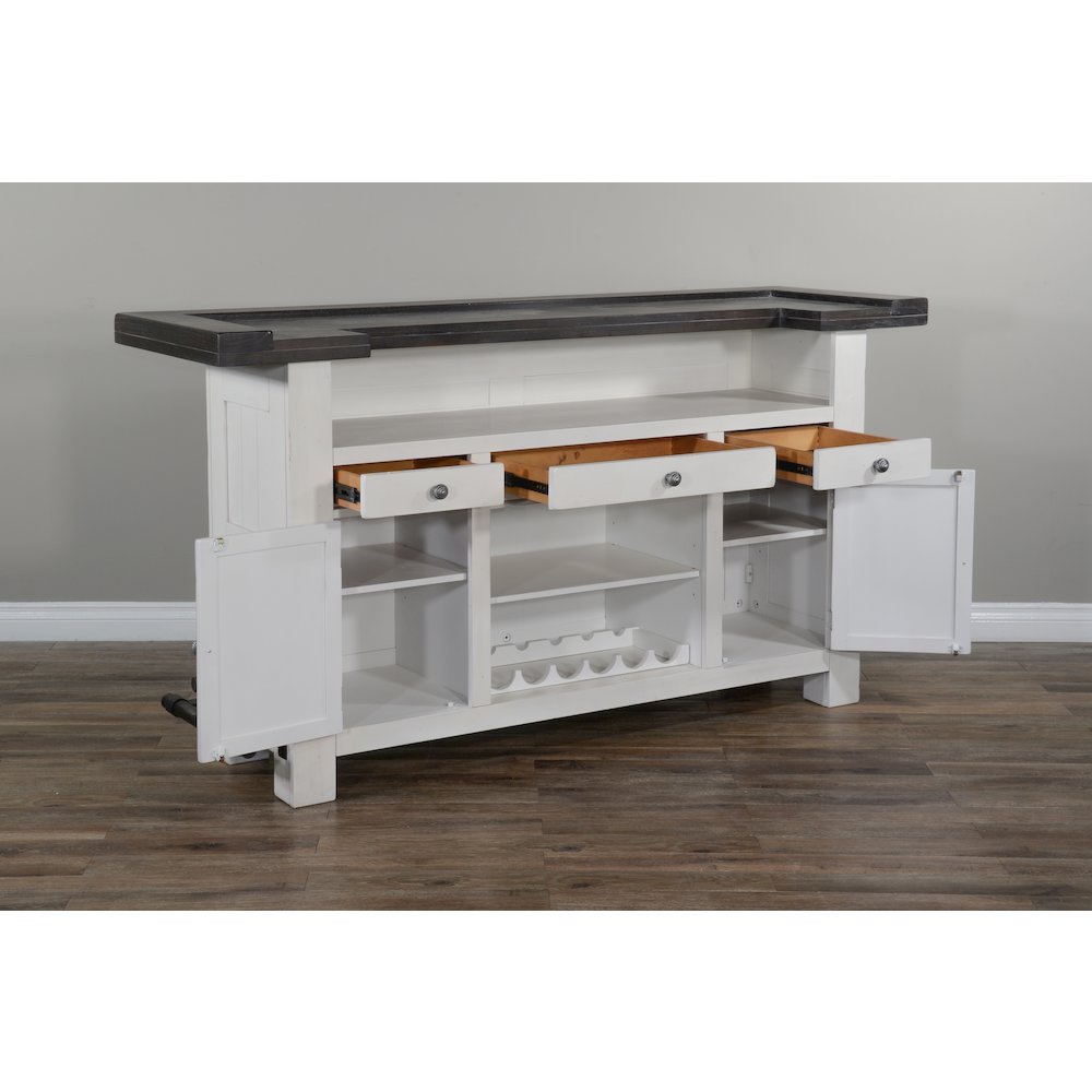 78" Farmhouse Wood Home Bar Set. Picture 4