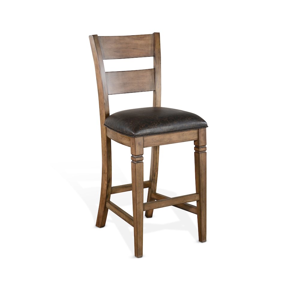 Bar Ladderback Barstool, Cushion Seat (Set of 2). Picture 1