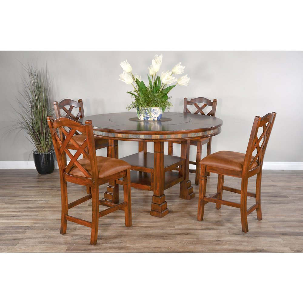 Santa Fe 60"R Table with Lazy Susan. Picture 3