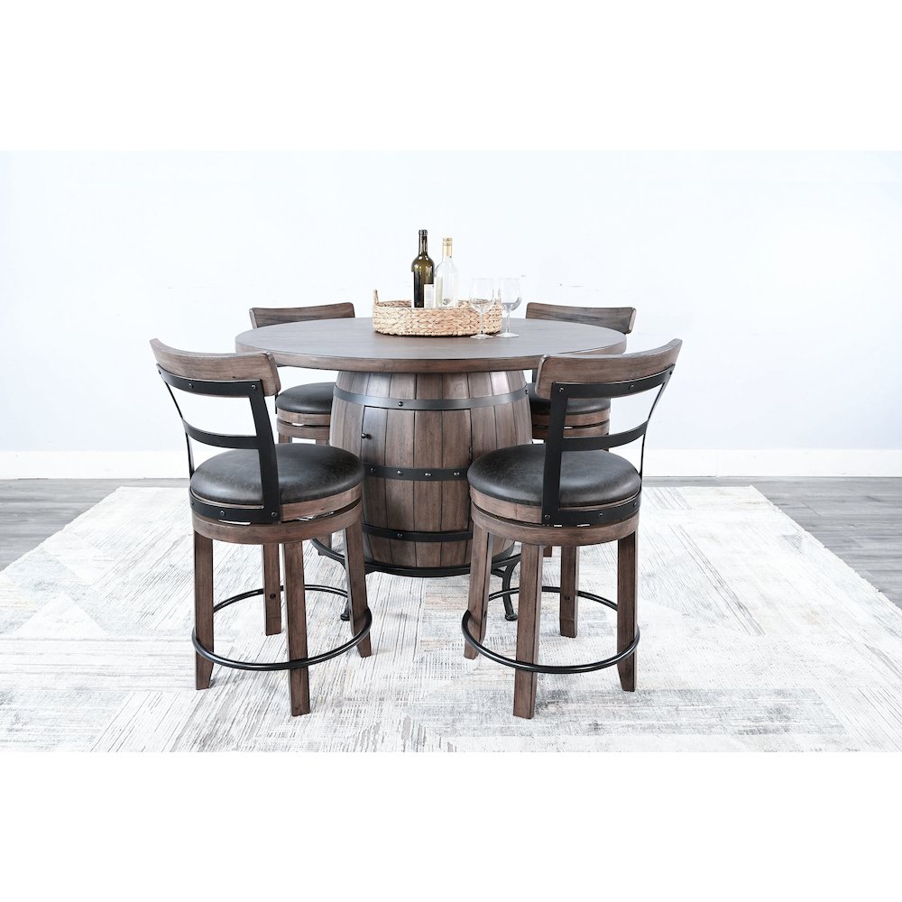 Swivel Barstool with Cushion (Set of 2). Picture 2
