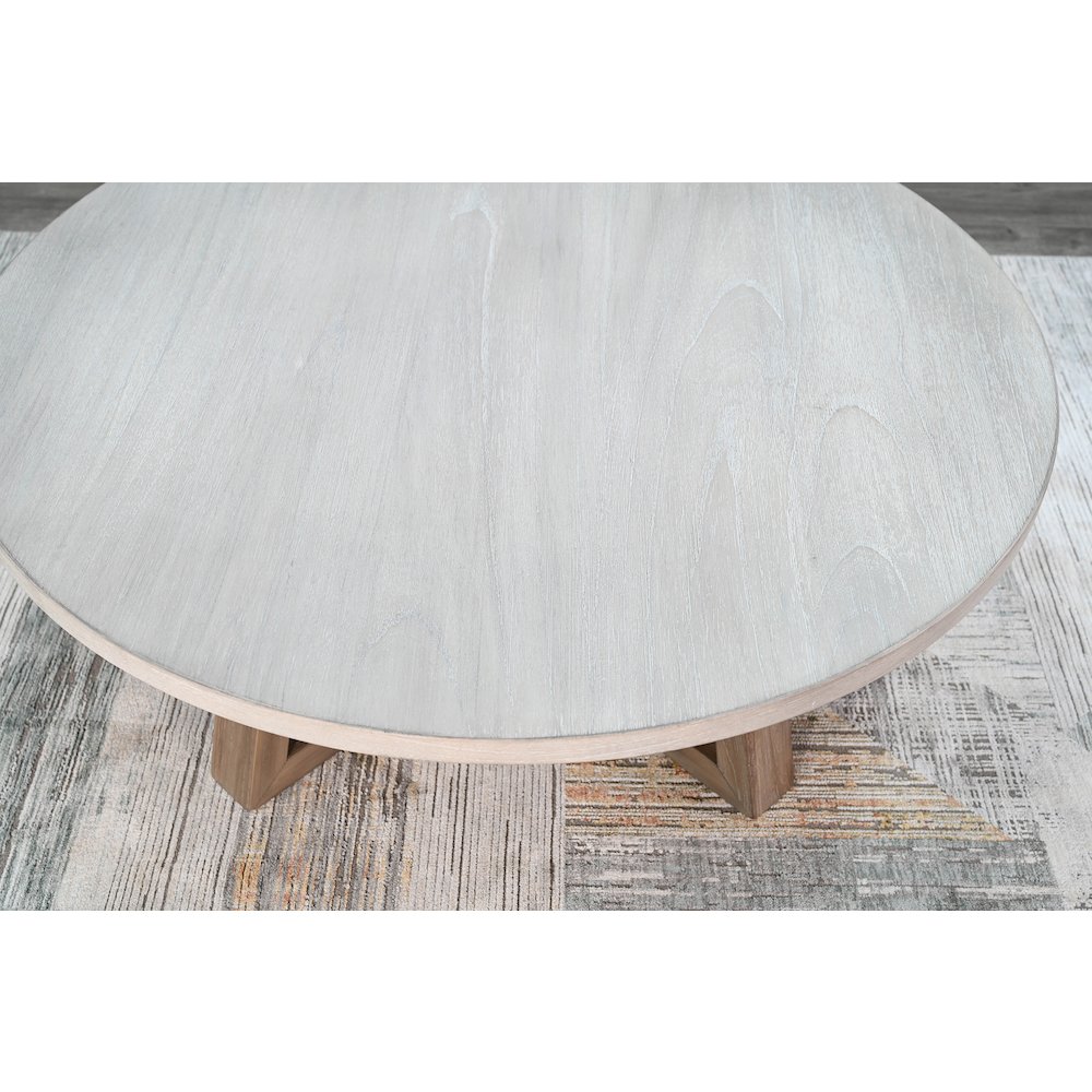 Rowan Round Coffee Table, Light Grey/Wheat. Picture 3