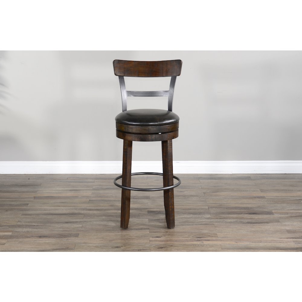 Bar Bartool with Back & Swivel, Cushion Seat (Set of 2). Picture 2