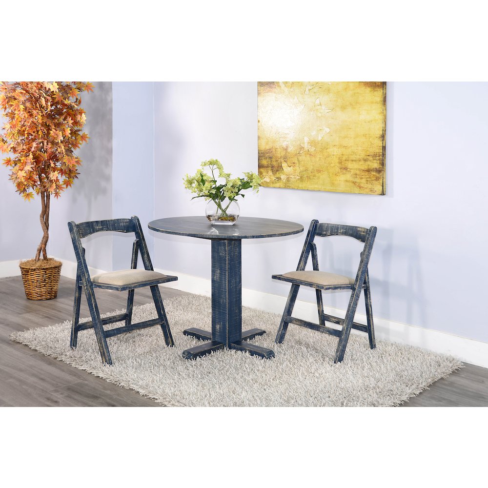 Ocean Blue Drop Leaf Table. Picture 4