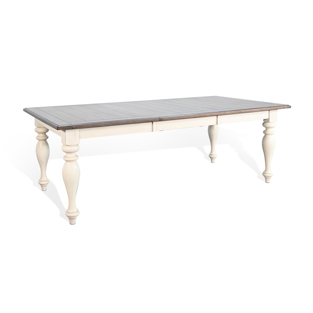 Pasadena Rectangular Extension Dining Table, Buckskin/Marble White. Picture 1