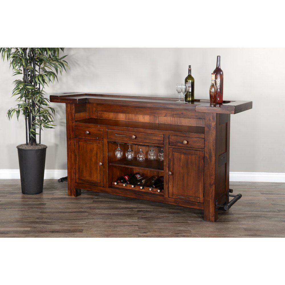 78" Farmhouse Wood Home Bar Set. Picture 3