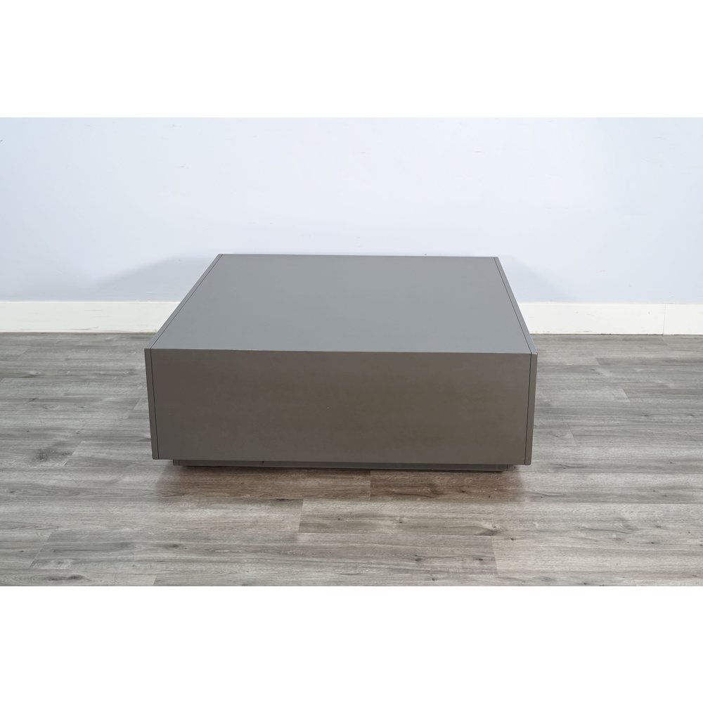 Modern Square Coffee Table with Open Storage, Urban Bronze. Picture 5