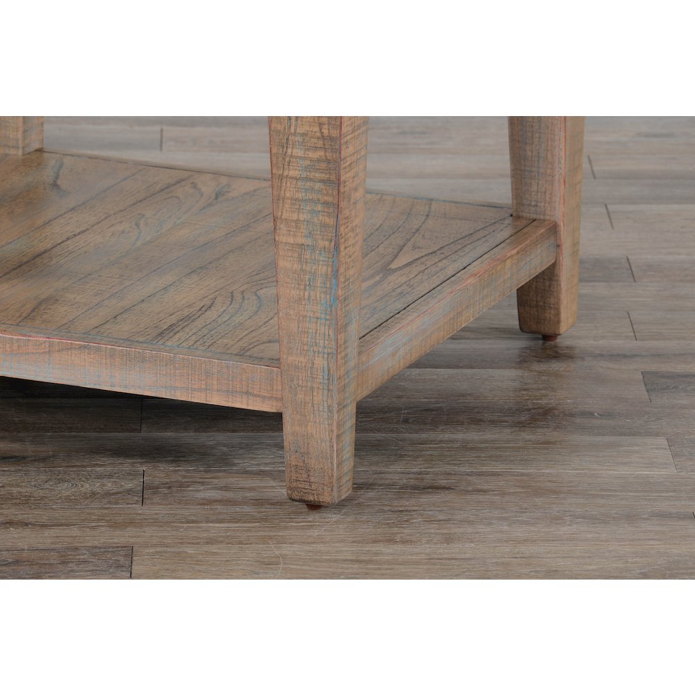 24" Modern Mindi Wood End Table in Weathered Brown. Picture 4