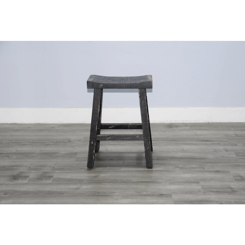 Black Sand Counter Saddle Seat Stool, Wood Seat (Set of 2). Picture 2