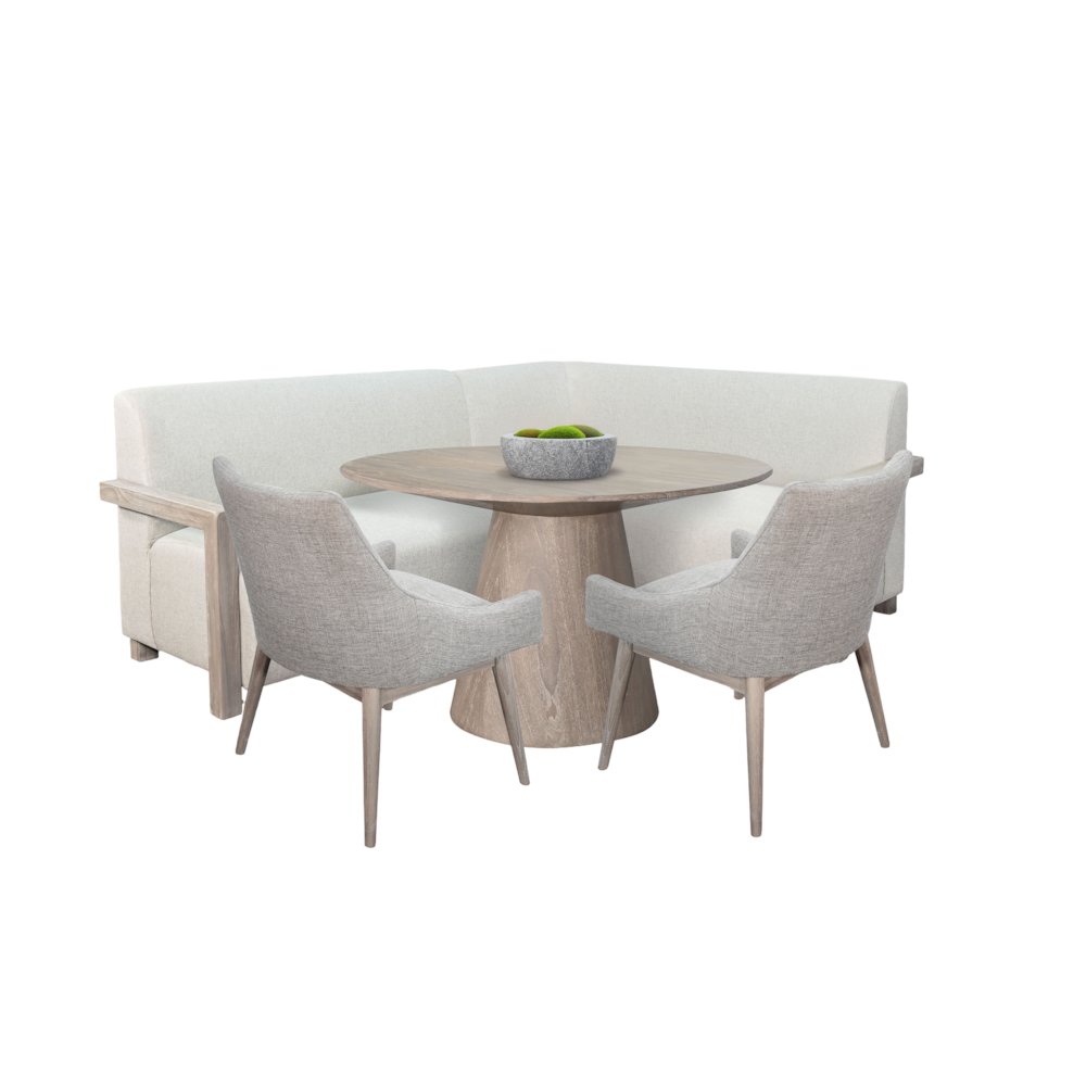 4-Piece Upholstered Dining Set with Round Table. Picture 1