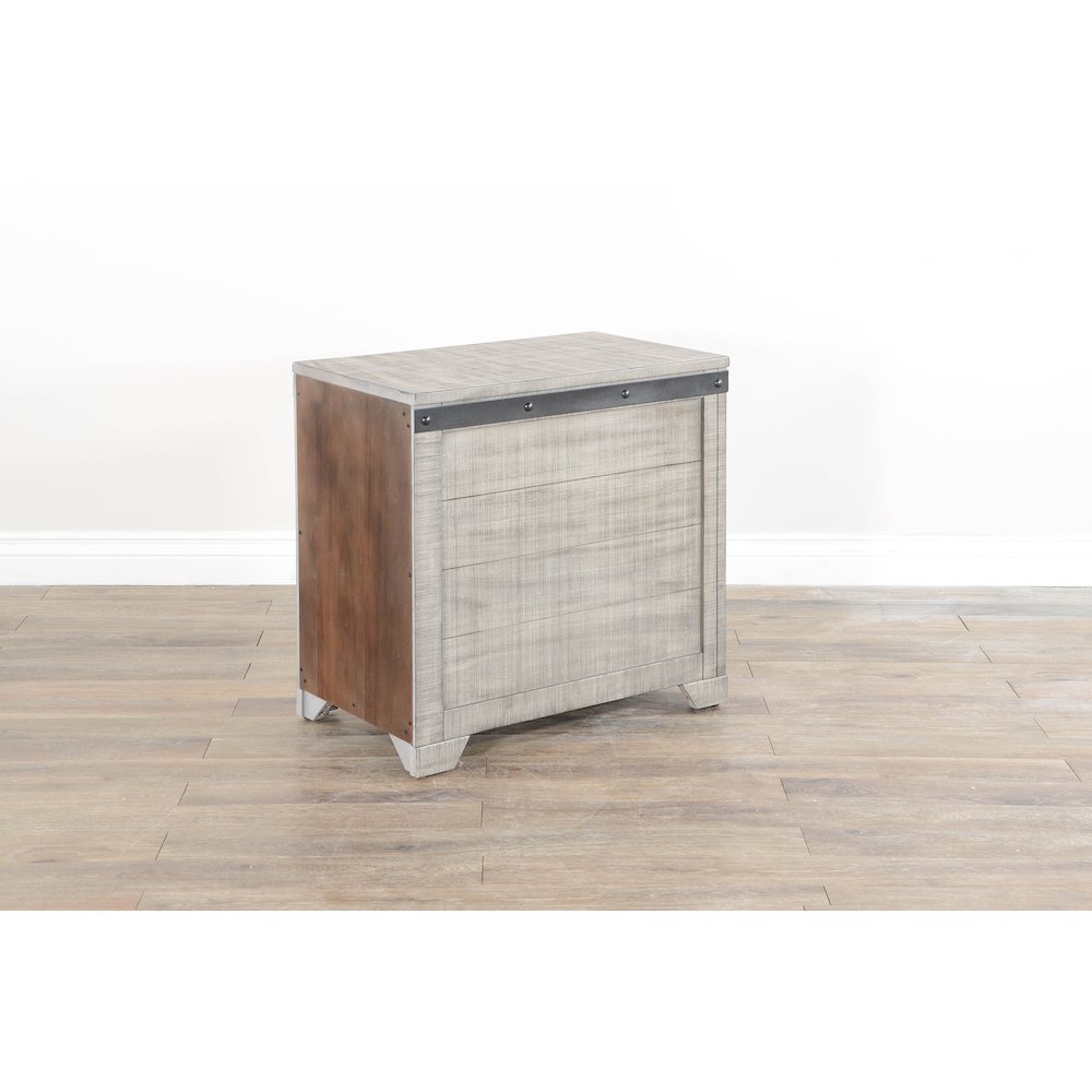 Traditional Mahogany Wood Chair Side Table in Alpine Gray. Picture 2