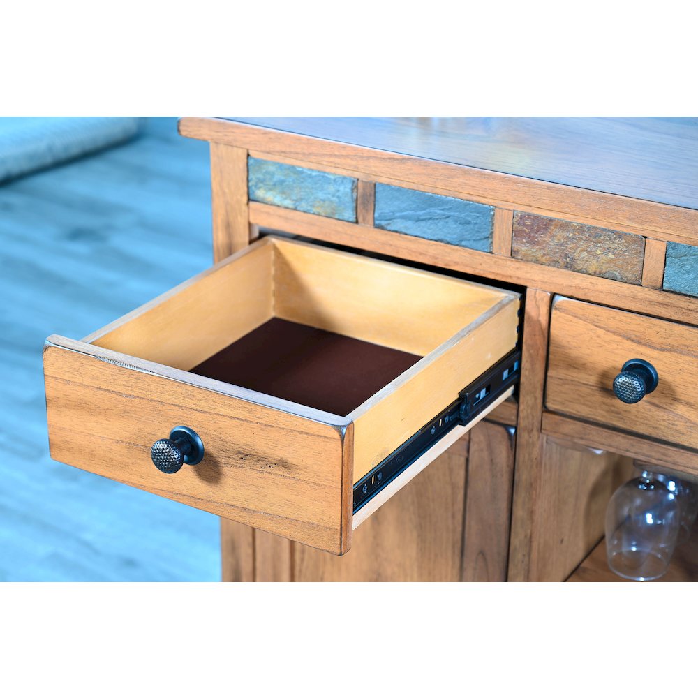 Wood Buffet with Natural Slate. Picture 4