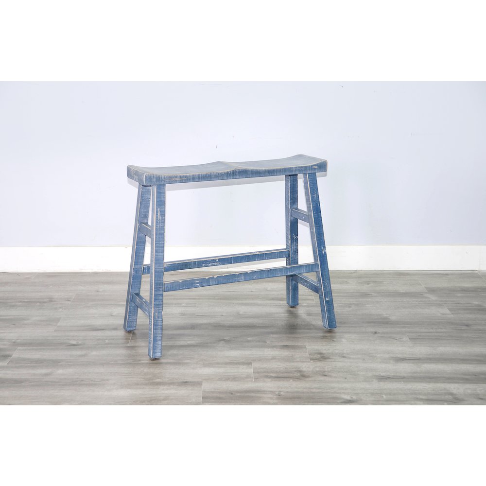 Ocean Blue 30'H Bench, Wood Seat. Picture 4