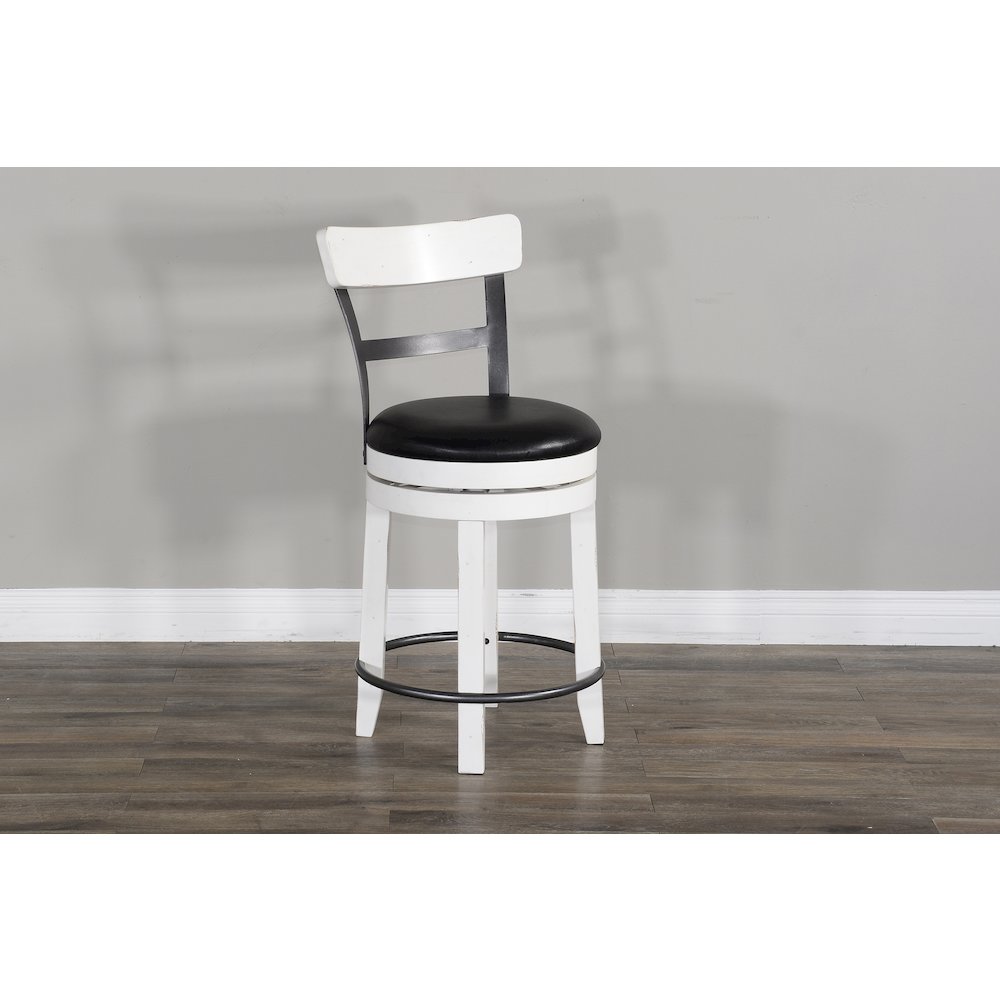 Counter Barstool with Back & Swivel, Cushion Seat (Set of 2). Picture 3