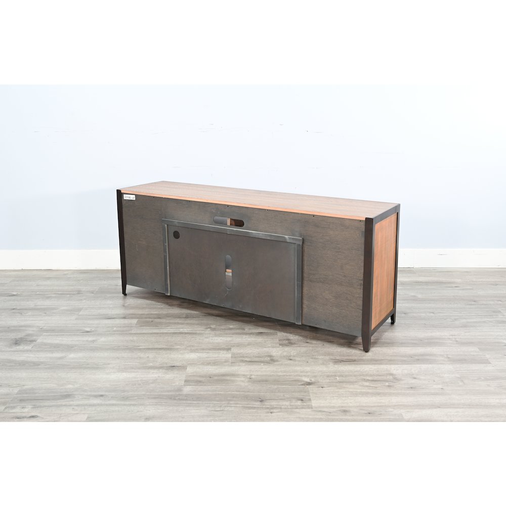 63" Media Console with Electric Fireplace, Antique Brown. Picture 3