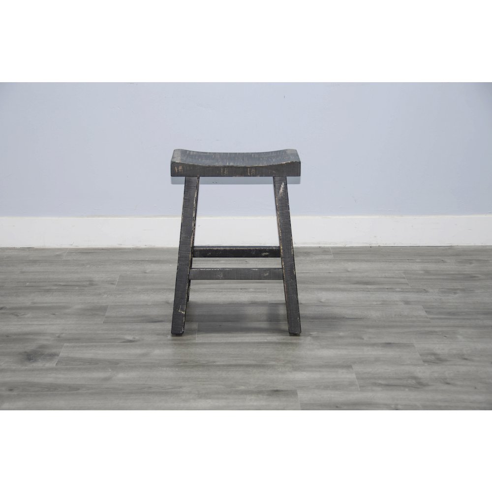 Black Sand Counter Saddle Seat Stool, Wood Seat (Set of 2). Picture 5
