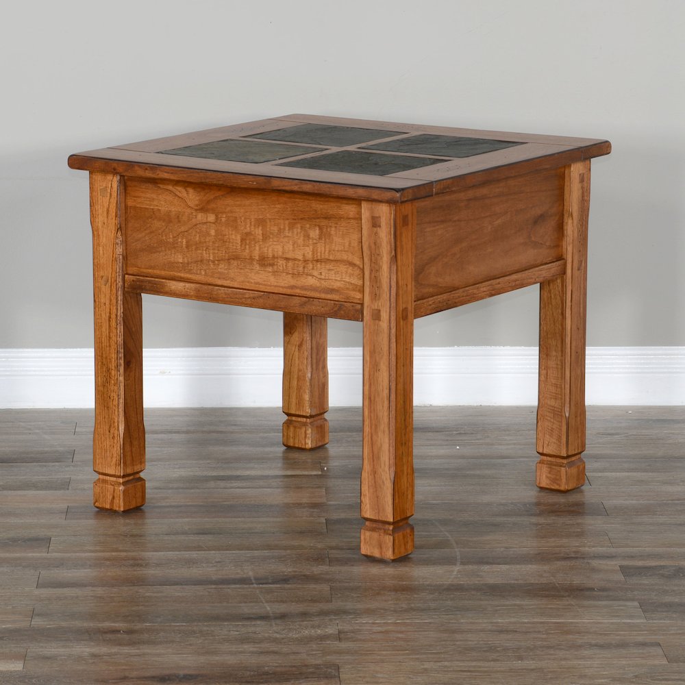 Sedona 26" Transitional Wood End Table in Rustic Oak. Picture 5