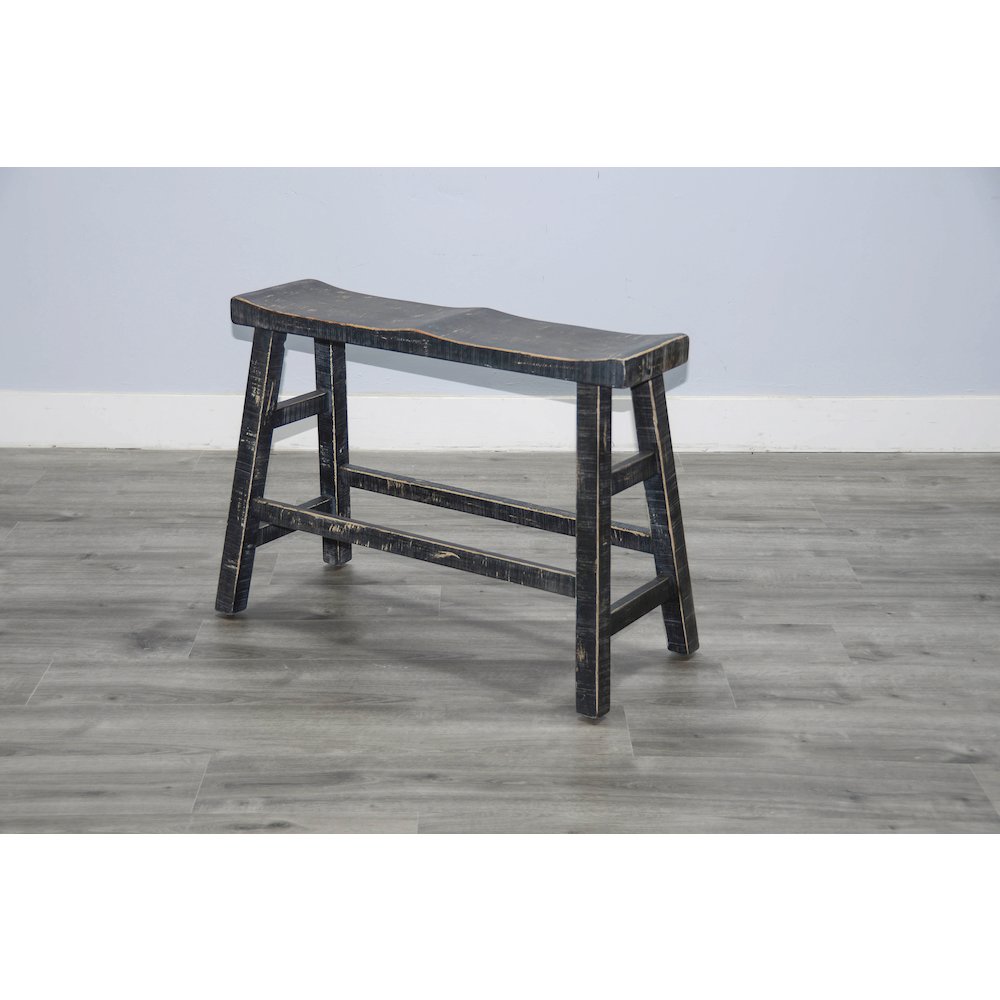 Black Sand Counter Bench, Wood Seat. Picture 4