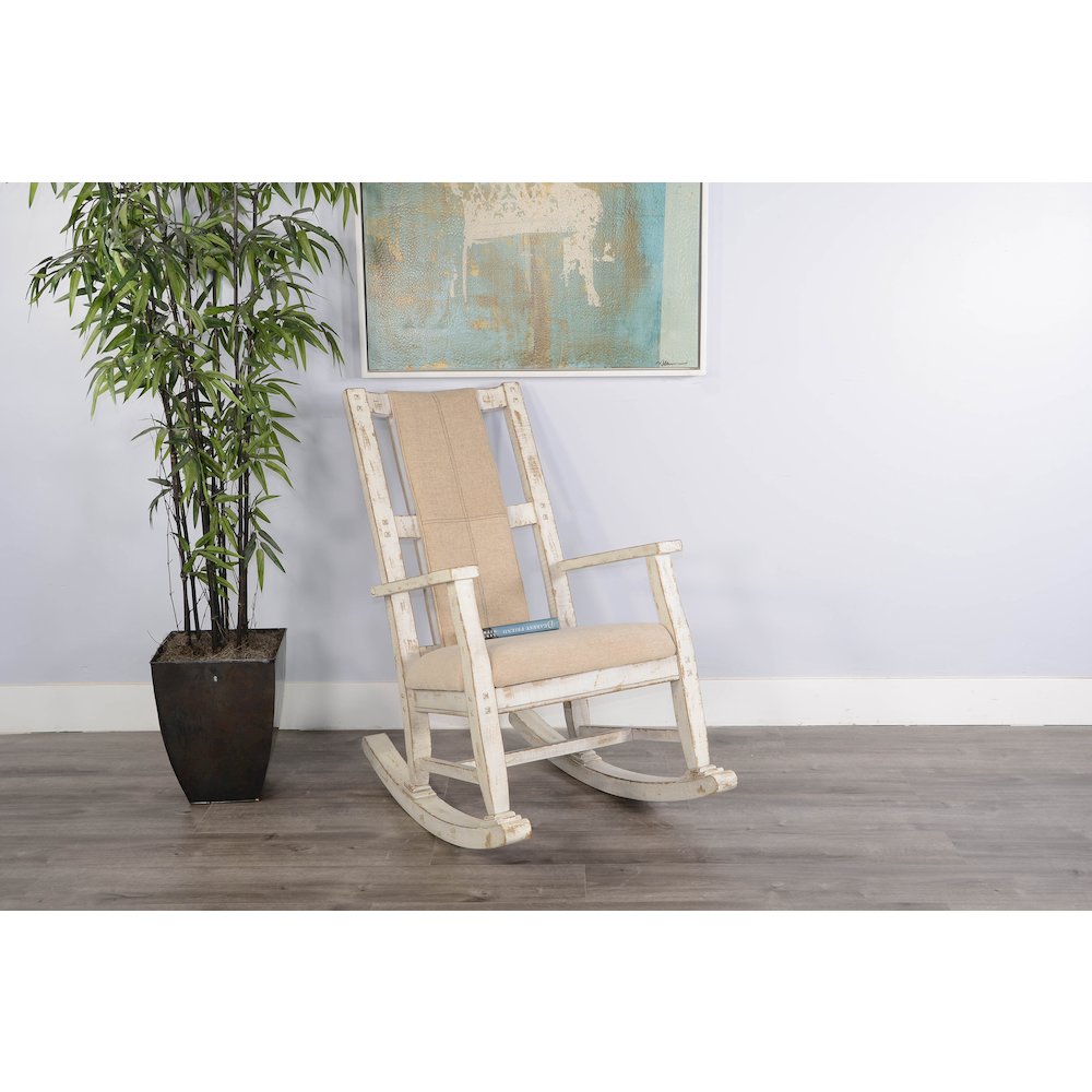 White Sand Rocker, Cushion Seat & Back. Picture 2