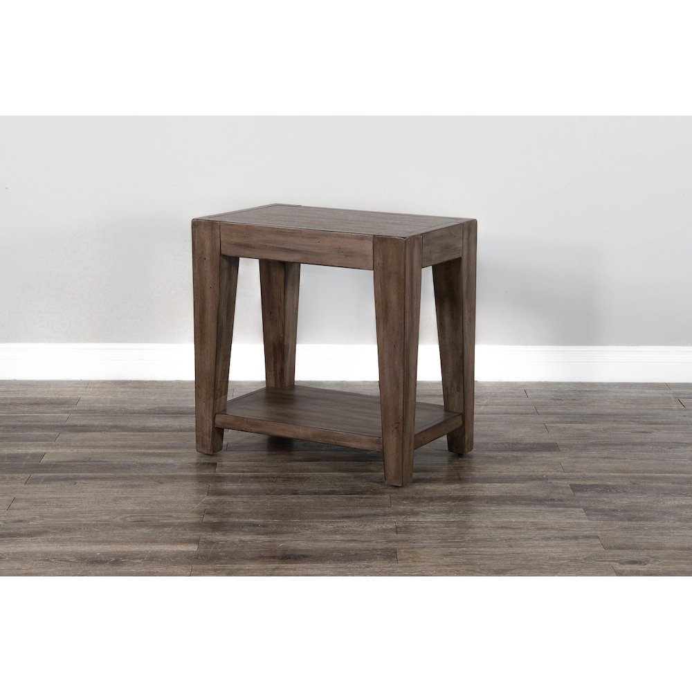 Doe Valley 25" Mid-Century Wood Chair Side Table in Taupe Brown. Picture 3