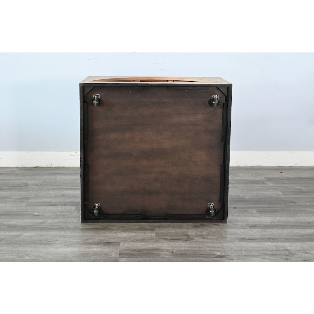 Modern Wood Coffee Table with Arched Open Shelf Design. Picture 4