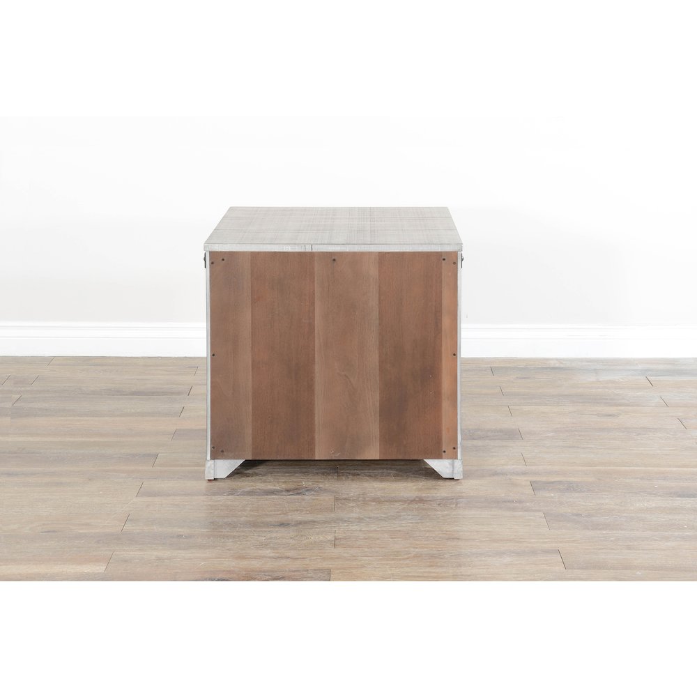 Traditional Mahogany Wood End Table in Alpine Gray. Picture 3