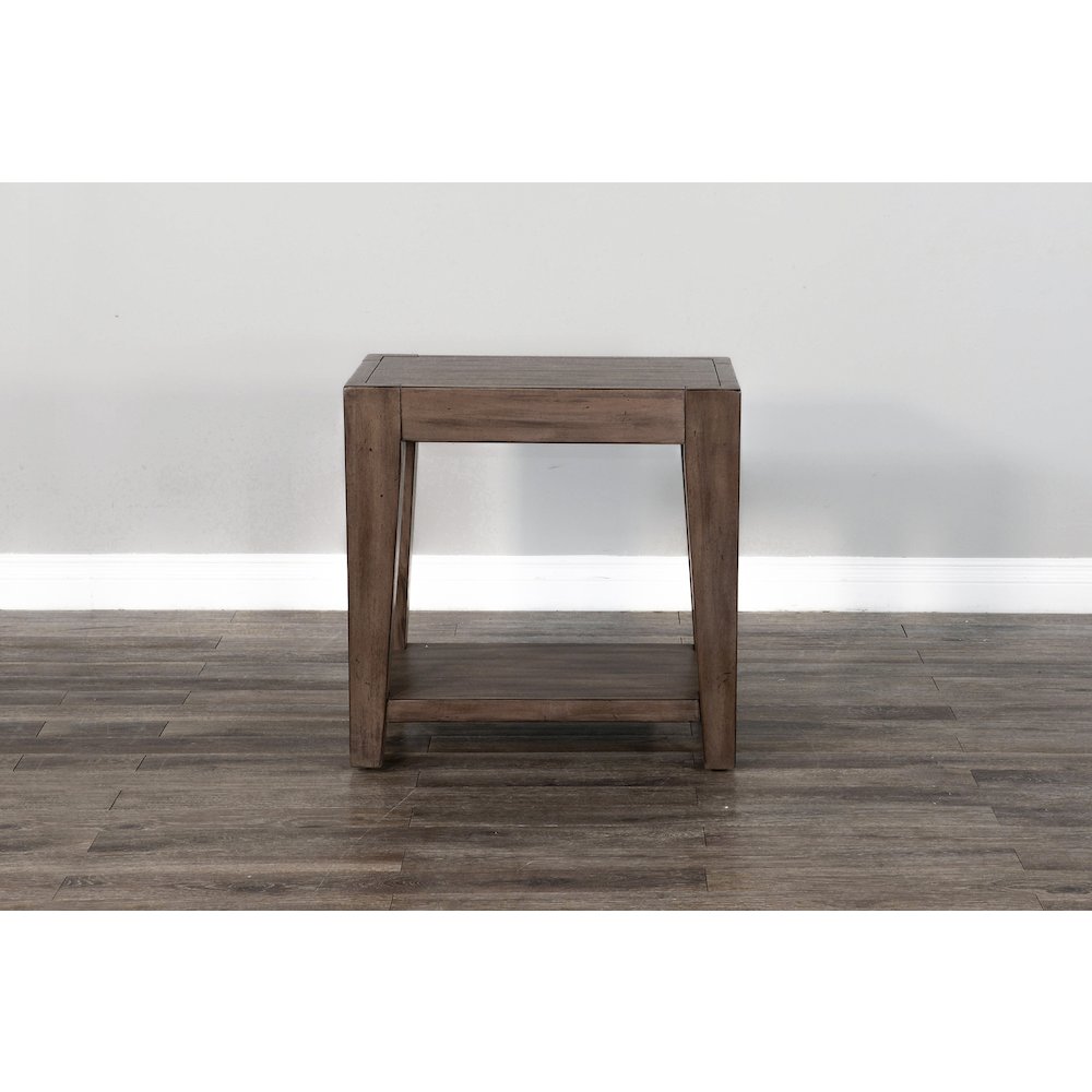 Doe Valley 25" Mid-Century Wood Chair Side Table in Taupe Brown. Picture 4