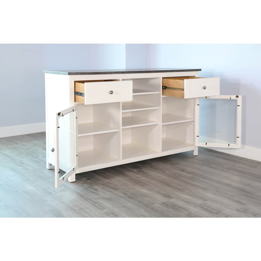 Wood White Buffet with Drawers. Picture 2