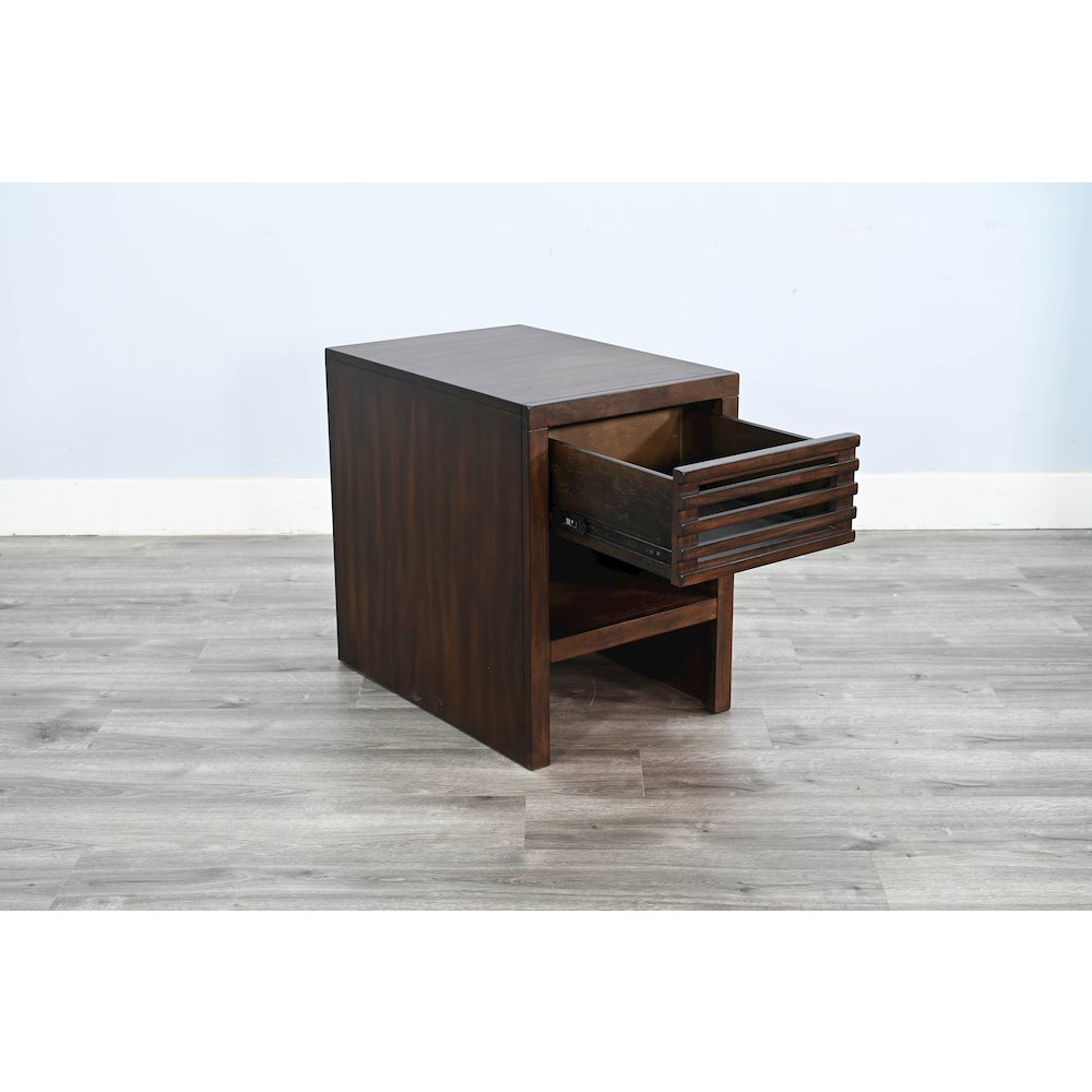 Chair Side Table with Drawer, Coffee Bean. Picture 5