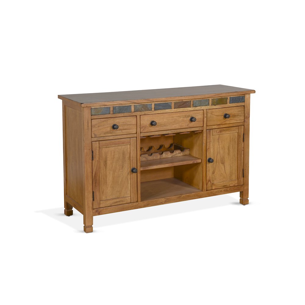 Sunny Designs Wood Buffet with Natural Slate. Picture 1