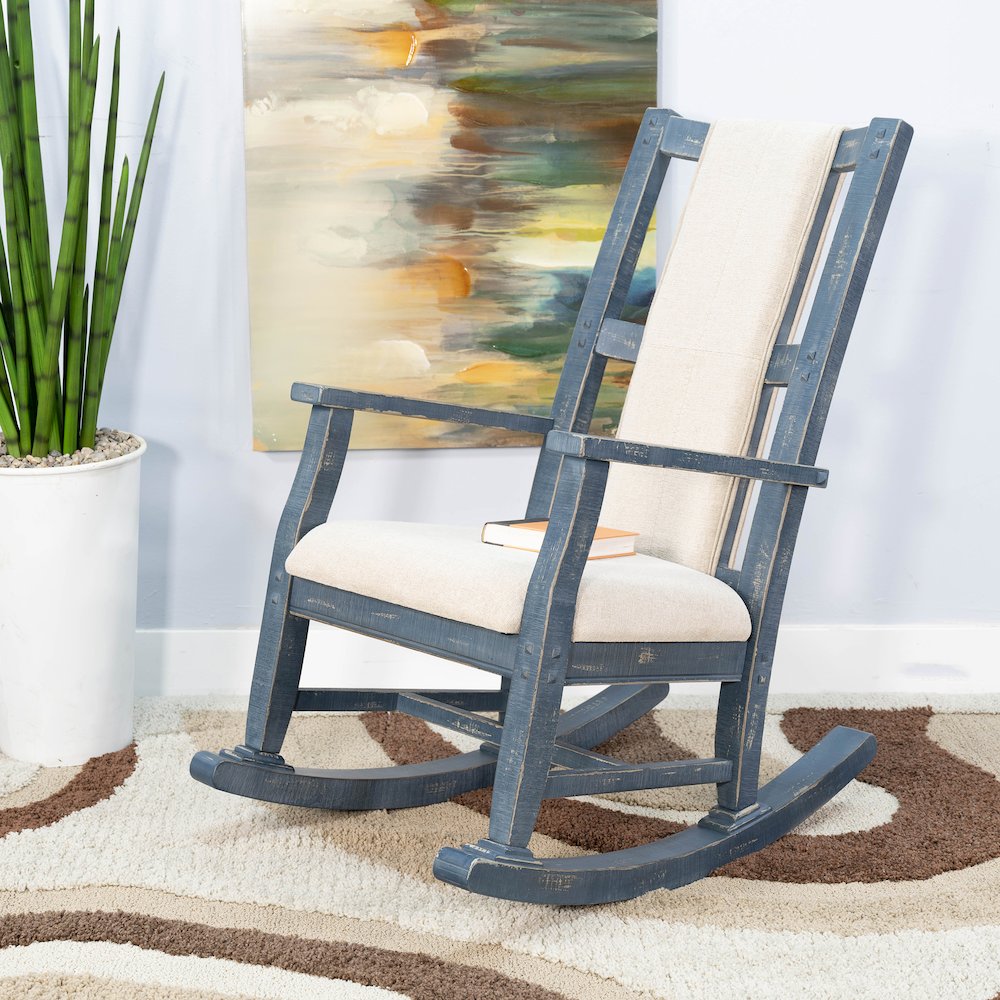 Sunny Designs Ocean Blue Rocker, Cushion Seat & Back. Picture 7