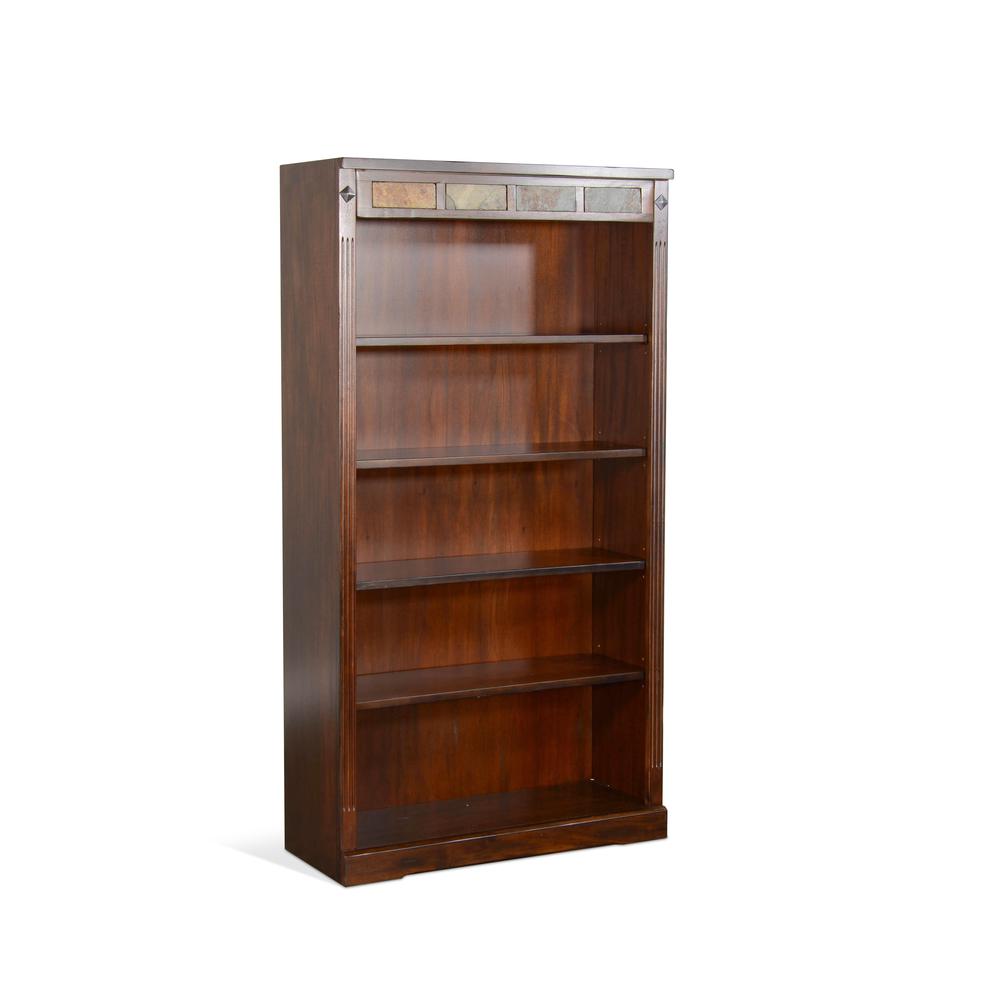 Sunny Designs Santa Fe 60" Traditional Wood Bookcase in Dark Chocolate. Picture 1