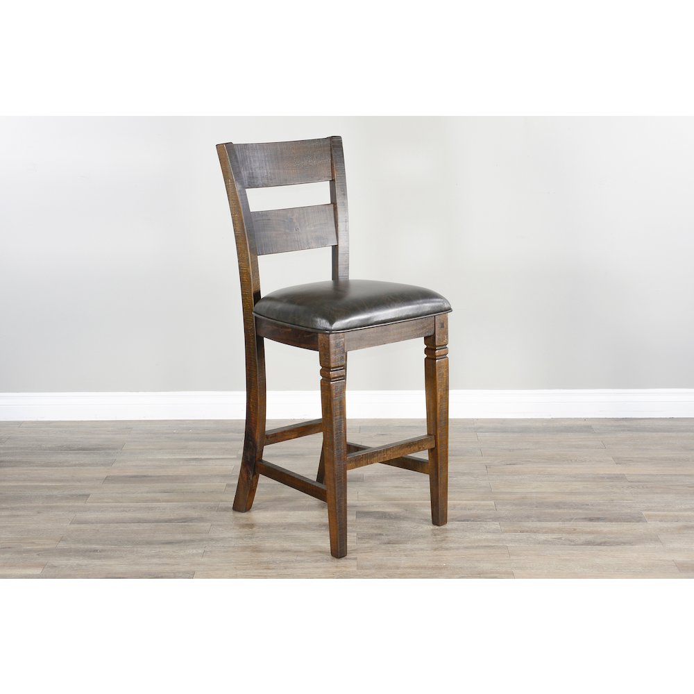 Sunny Designs Bar Homestead Ladderback Barstool, Cushion Seat (Set of 2). Picture 2