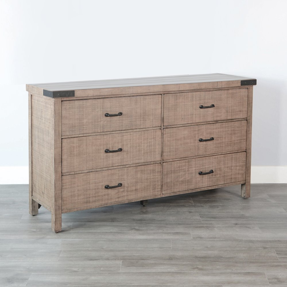 Sunny Designs Desert Rock Modern Mahogany Dresser in Desert Rock/Light Brown. Picture 1