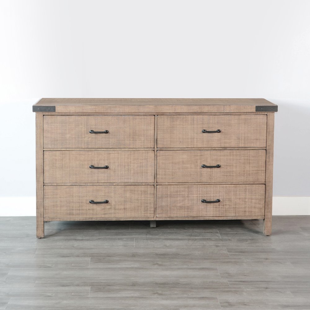 Sunny Designs Desert Rock Modern Mahogany Dresser in Desert Rock/Light Brown. Picture 2