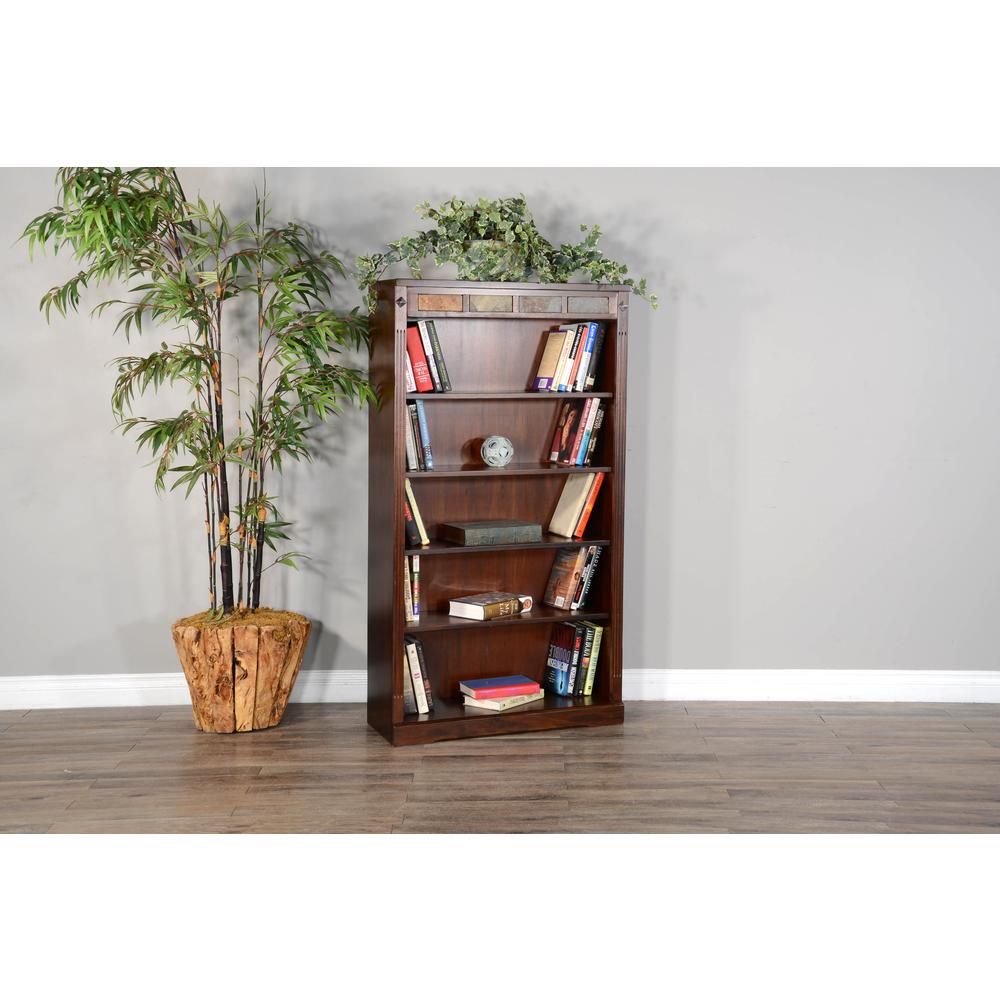 Sunny Designs Santa Fe 60" Traditional Wood Bookcase in Dark Chocolate. Picture 2