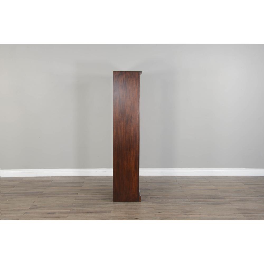 Sunny Designs Santa Fe 60" Traditional Wood Bookcase in Dark Chocolate. Picture 3