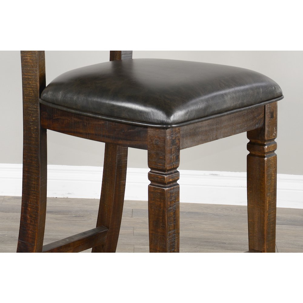 Sunny Designs Bar Homestead Ladderback Barstool, Cushion Seat (Set of 2). Picture 5