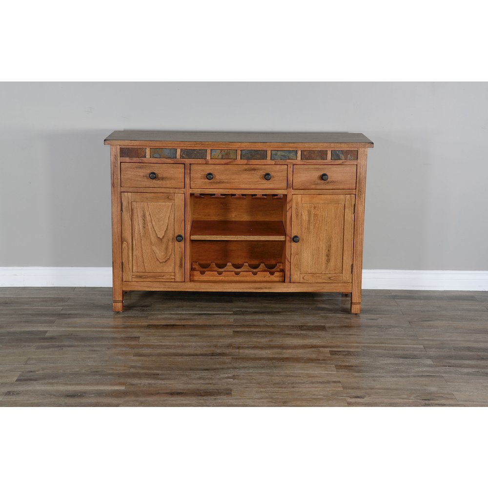 Sunny Designs Wood Buffet with Natural Slate. Picture 3