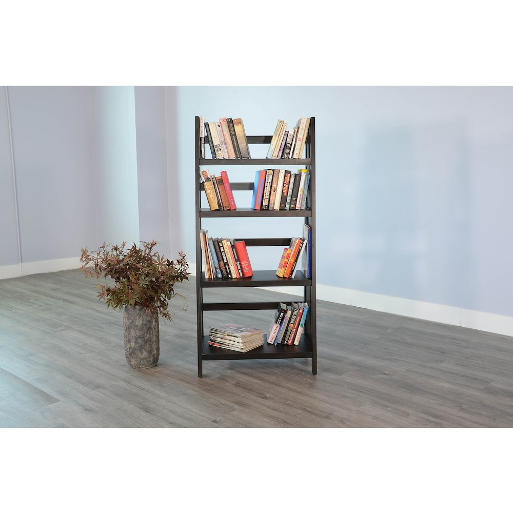 Sunny Designs  60" Mahogany Wood Folding Bookcase. Picture 4