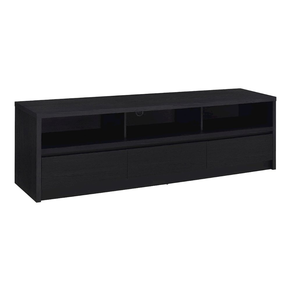 Rutland 78-inch 3-drawer TV Stand Media Console Black. Picture 1