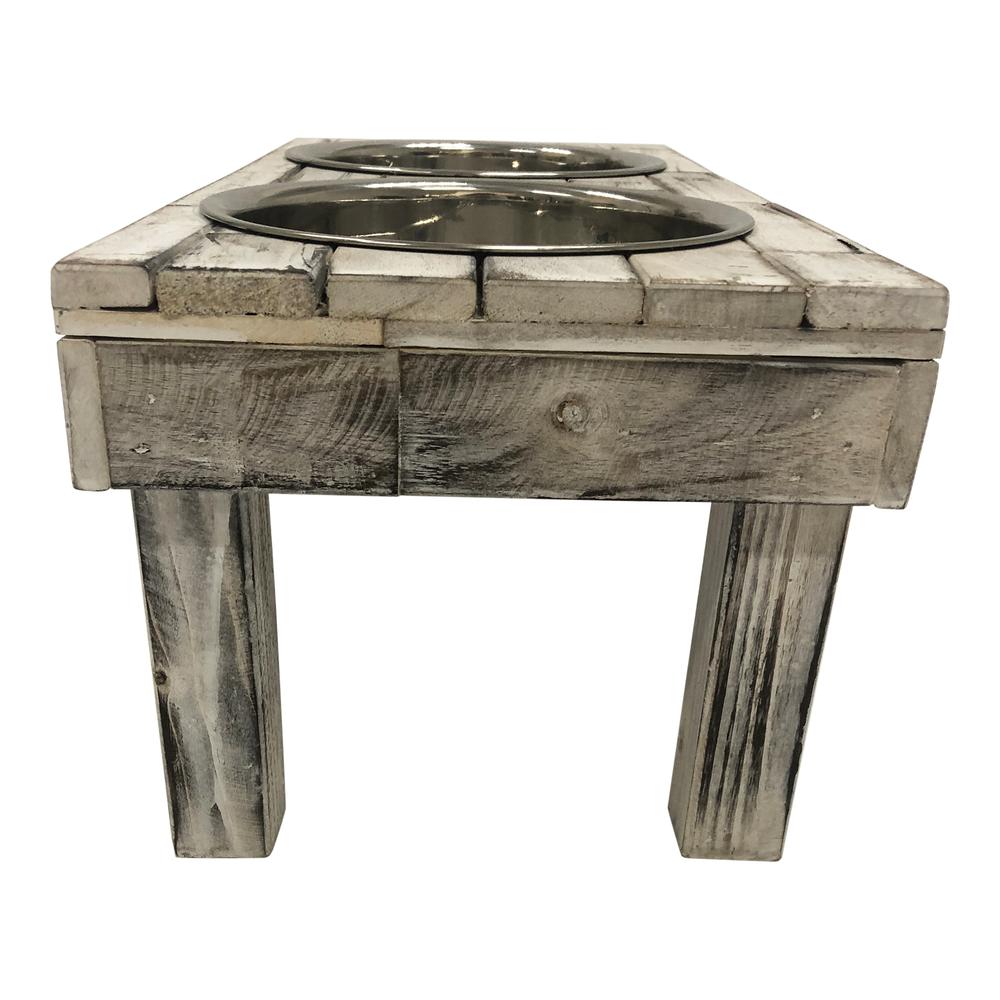 Huntley Berjen Table Double Feeder, Large White Wash. Picture 3