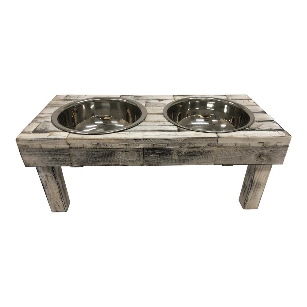 Huntley Berjen Table Double Feeder, Large White Wash. Picture 5