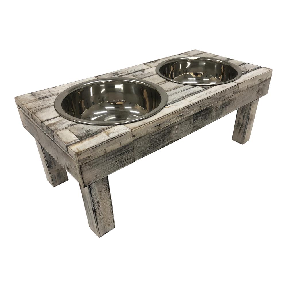 Huntley Berjen Table Double Feeder, Large White Wash. Picture 6
