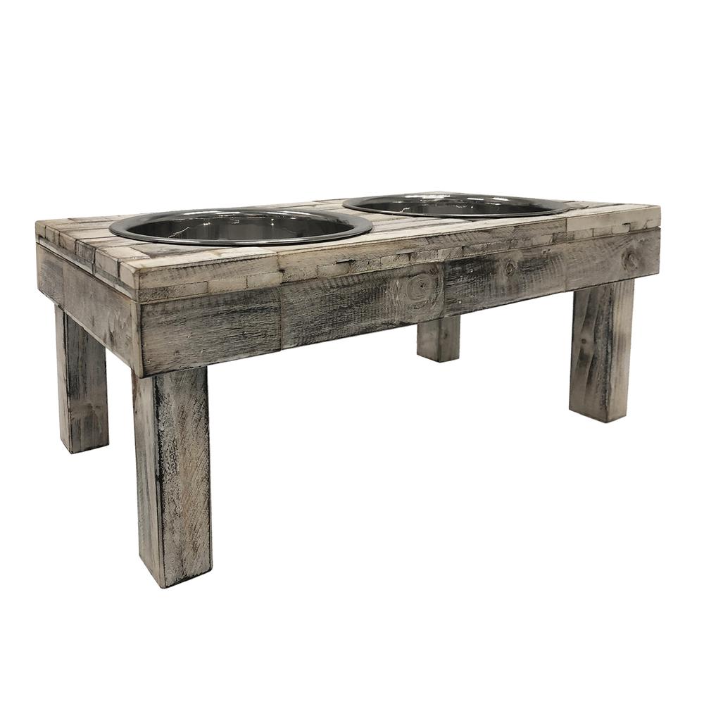 Huntley Berjen Table Double Feeder, Large White Wash. Picture 7