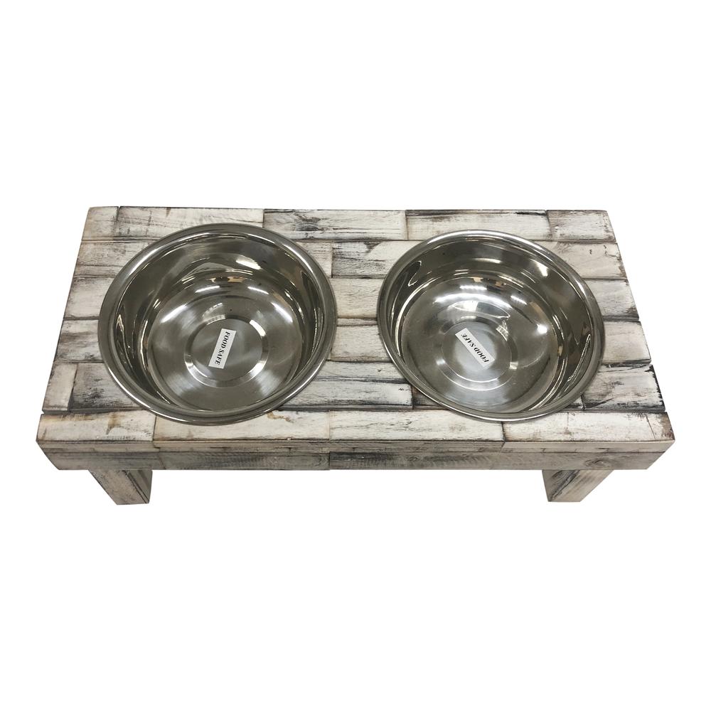 Huntley Berjen Table Double Feeder, Large White Wash. Picture 8