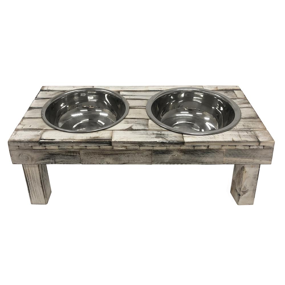 Huntley Berjen Table Double Feeder, Large White Wash. Picture 10