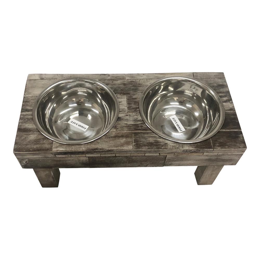 Huntley Berjen Table Double Feeder, Large Brown Wash. Picture 4