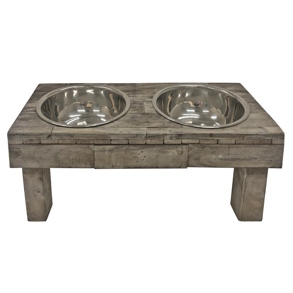 Huntley Berjen Table Double Feeder, Large Brown Wash. Picture 8